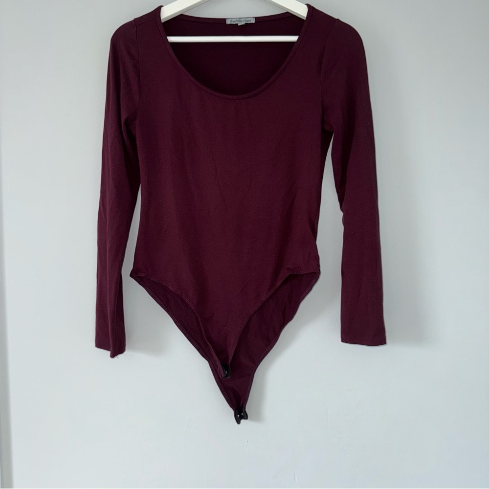 Charlotte Russe RED Long Sleeve Bodysuit